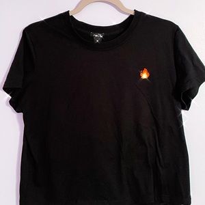 Embroidered Short Sleeve Top